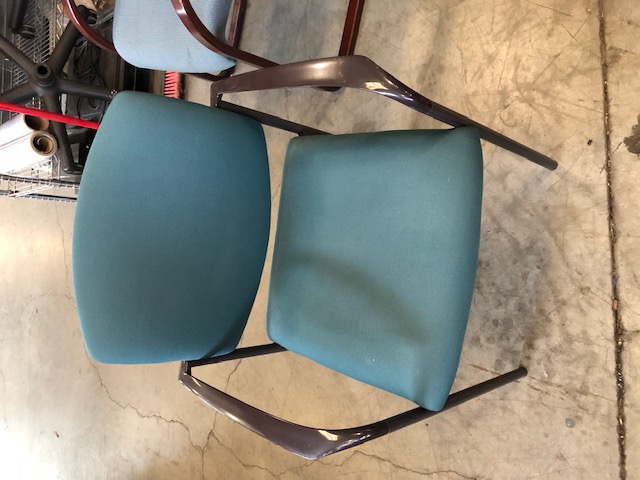 Steelcase Teal Chair with Metal Armrests (303676)