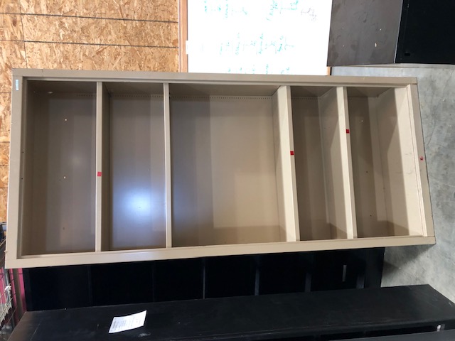 Beige Metal Bookcase w/ 4 Adjustable Shelves (305476)