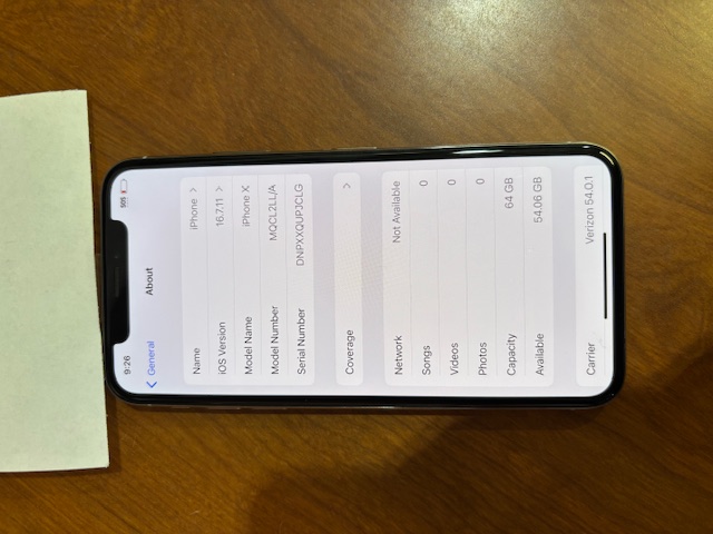iPhone X (Verizon Unlocked)(305019)