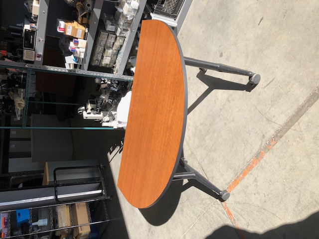 Folding Table, Semi-circle Shape with Wooden Top (304198)