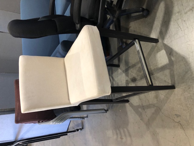 Ikea Bar Stool with White Fabric Backrest (303789)