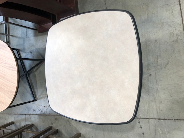 Grey Table with One Leg and Four Wheels (304541)
