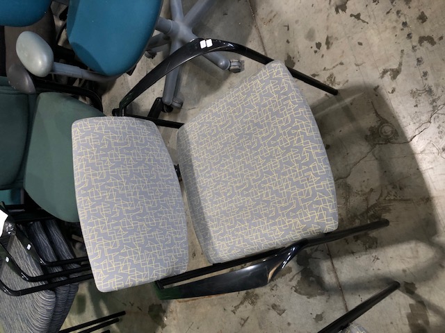 Steelcase Grey Chair with Yellow Geometric Pattern (QTY:2, $10 PER CHAIR)(304424)