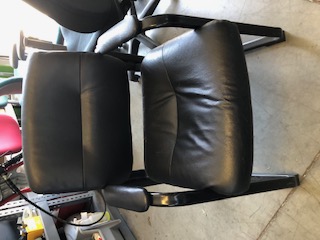 Black Faux Leather chair with cushioned armrests (302994)