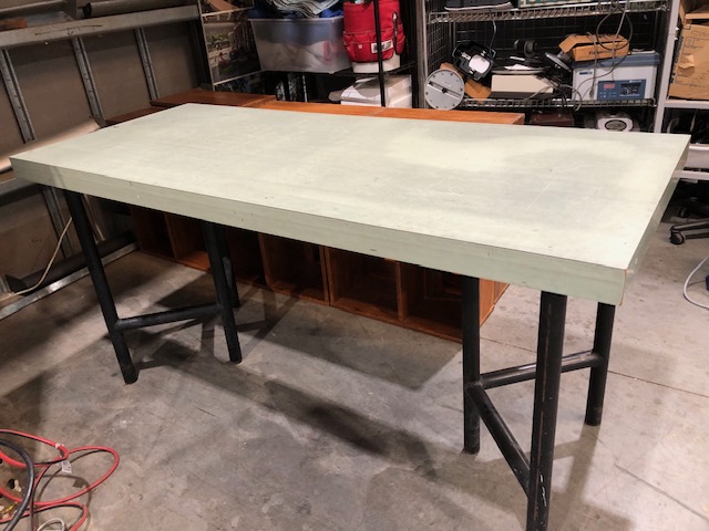 Green Heavy-Duty Table with Black Metal Legs (303902)