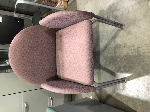 Purple Patterned Cushioned Chair with Armrests (304454)