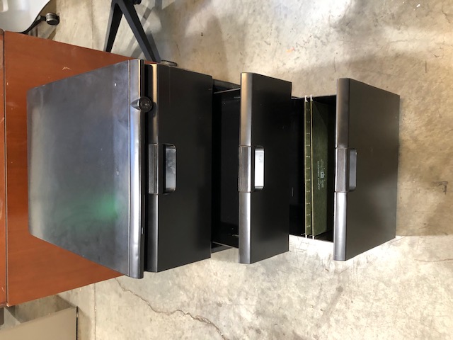 Black Metal 3 Drawer Storage/File Cabinet (305480)