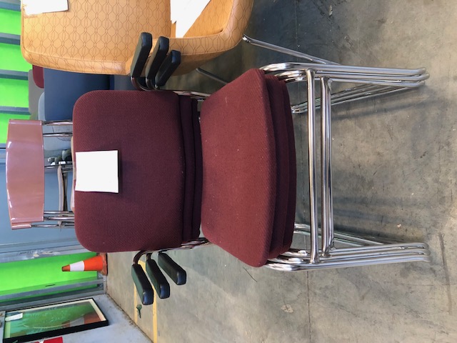 Burgandy Chair with Black Armrests $10 Each Q: 3(302861)