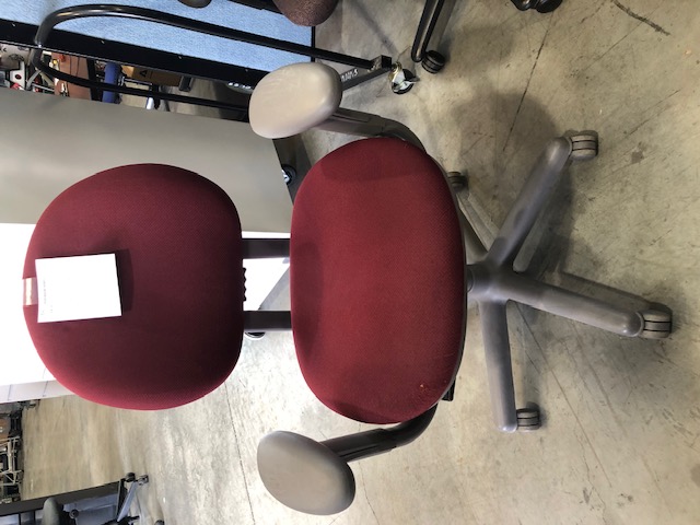 Red & Grey Steelcase Criterion Office Chair Adjustable Height, Back, & Armrests (304584)