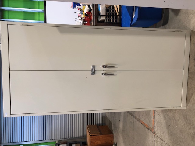 Beige Metal Storage Cabinet w/ Swivel Safety Hasp (304979)