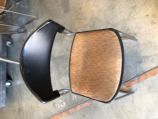 Steelcase brown patterned chair with plastic backing, metal frame QTY:13, $5 EACH (303438)