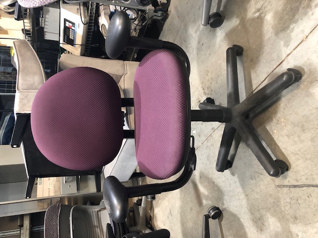 Purple Patterned Steelcase Criterion Office Chair With Adjustable Height, Back, & Armrest  (304583)