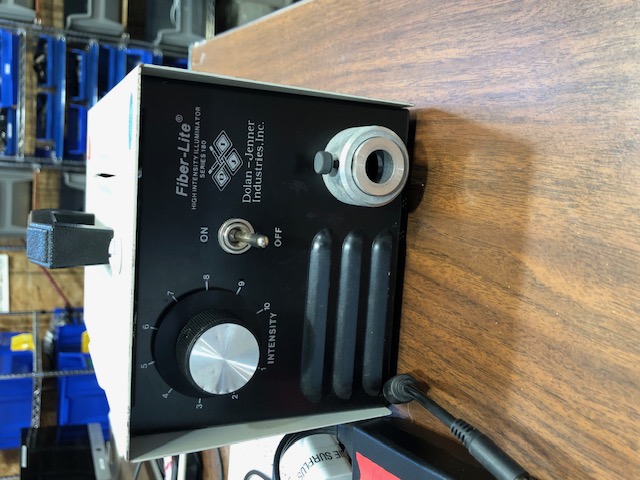 Fiber-Lite high intensity illuminator series 180 comes with fiber optic ring light, 5 QTY., $35 EACH(306561)