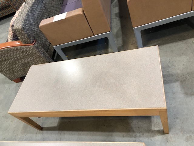 Grey laminate wooden legged table Quantity: 3 (306796)