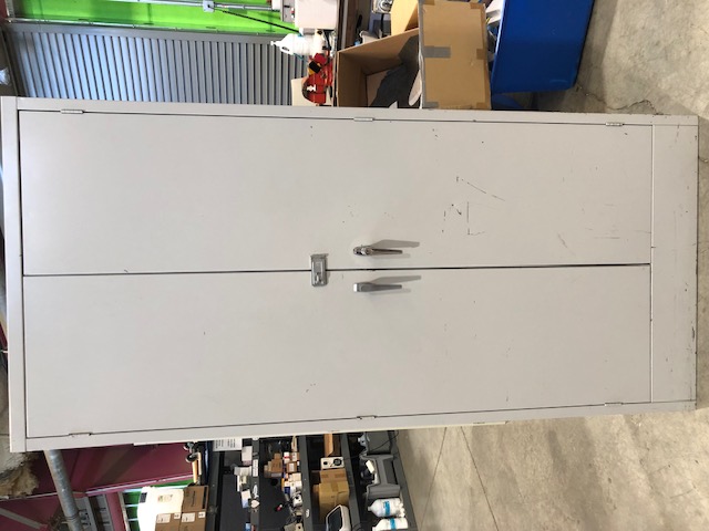 Grey Metal Storage Cabinet w/ Swivel Safety Hasp (304978)
