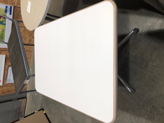 White laminate table with metal legs (306935)