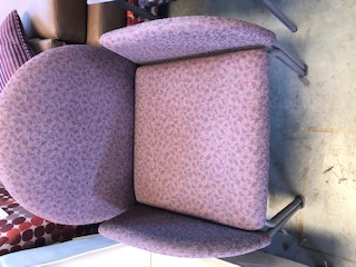 Purple Pattered Armchair with one stripped pillow (301854)