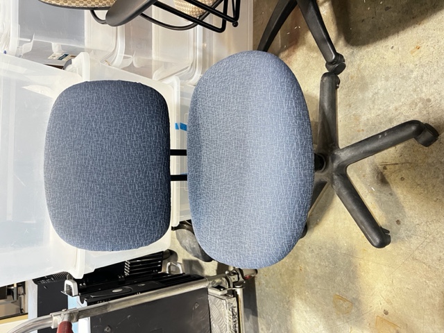 Blue Patterned Office Chair w/ No Arms, Adjustable Back & Depth (305038)