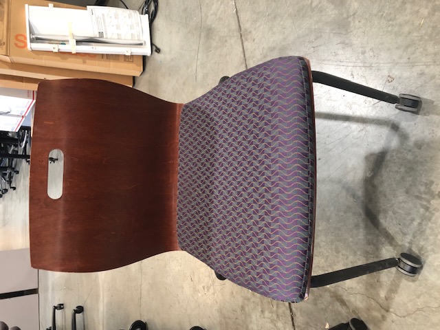 Chair with Wooden Back, Wheels , and No Armrests(304581)