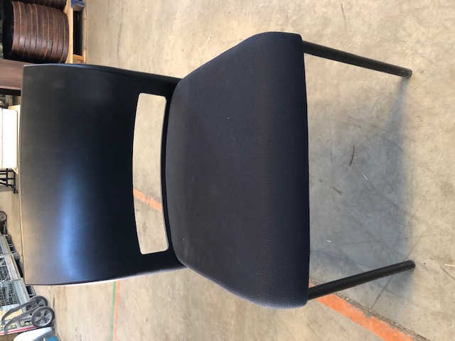 Black Chair with Black Metal Frame, Plastic Backrests and No Armrests (302973)