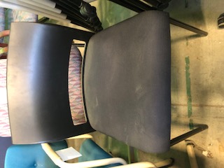 Black Chair with Black Metal Frame. Plastic Backrest and No Armrests (303510)